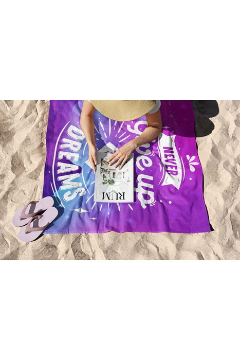 Mijölnir Never Give Up 70 Toalla de Playa Multicolor 70x130 cm, 70% Poliéster 30% Poliamida